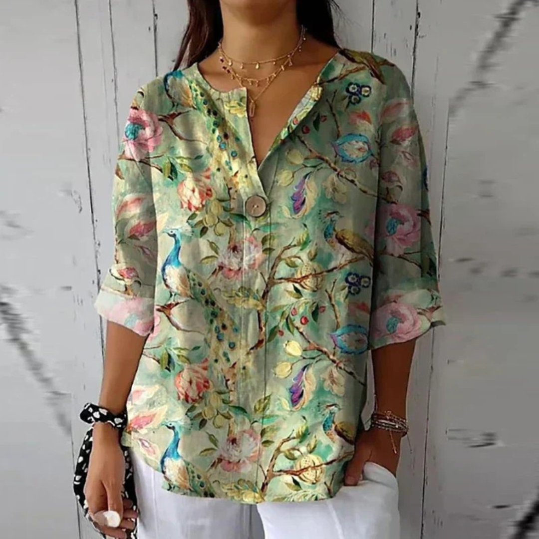 LILLIA VINTAGE-INSPIRED BLOUSE
