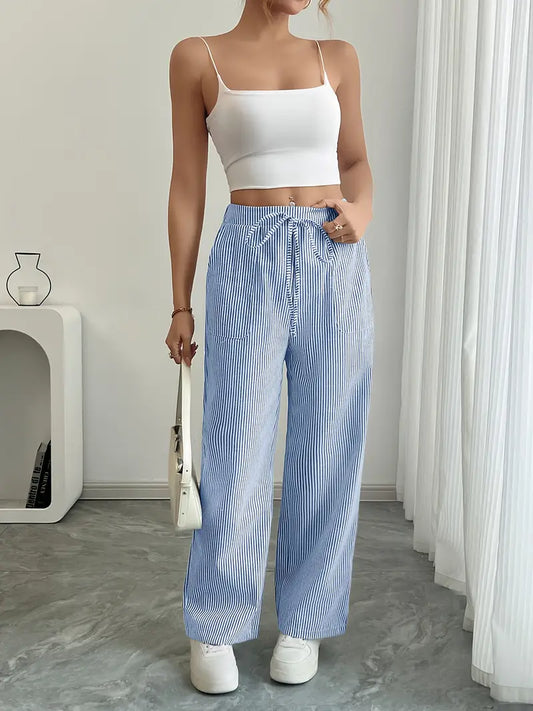 Slant Pockets Wide Leg Pants